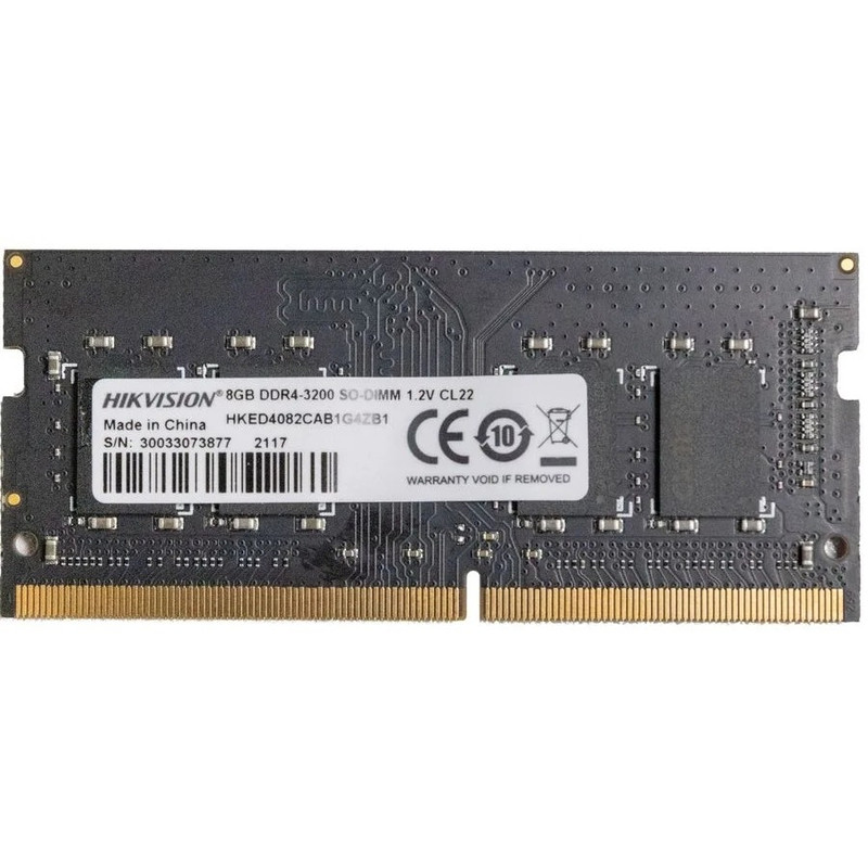 Память DDR4 8Gb 3200MHz Hikvision HKED4082CAB1G4ZB1/8G RTL PC4-25600 CL22 SO-DIMM 260-pin 1.2В