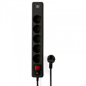 Гарнизон Сетевой фильтр для ИБП ECL-5-U2-B-1.8 5р, 10А, 2xUSB, 1.8м, ур.защиты 4, черный, пакет (22437)