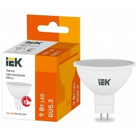 Iek LLE-MR16-9-230-30-GU5 Лампа LED MR16 софит 9Вт 230В 3000К GU5.3