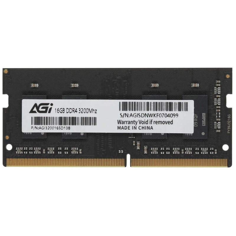 Память SO-DIMM DDR4 16GB AGI PC25600 3200MHz CL22 1.2V (AGI320016SD138)