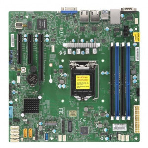 SuperMicro MBD-X11SCL-F-B, 8 DIMM slots, Single socket R3 (LGA 2011), Intel i210 Dual port GbE LAN, 10 SATA3 (6Gbps)via C612, 2 SuperDOM.
