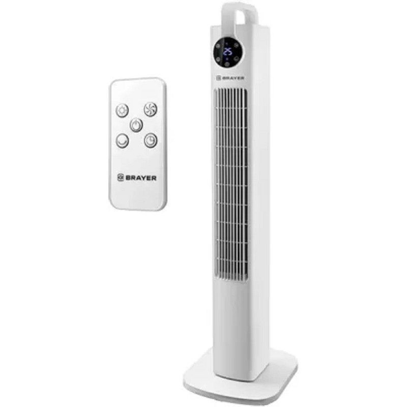 BRAYER BR4957 Колонный вентилятор BRAYER, эл..упр.,пульт ДУ,вращение,мощ-ть60Вт, LED дисплей, 3 скор.Тайм BRAYER BR4957 Колонный вентилятор BRAYER, эл..упр.,пульт ДУ,вращение,мощ-ть60Вт, LED дисплей, 3 скор.Тайм