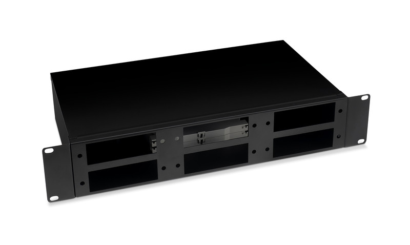 Cabeus FO-19-6FP-BK Кросс бокс оптический 19" 2U на 6 адаптерных панелей, цвет черный