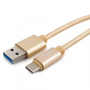Cablexpert Кабель USB 3.0 CC-P-USBC03Gd-1M AM/Type-C, серия Platinum, длина 1м, золотой, блистер	
