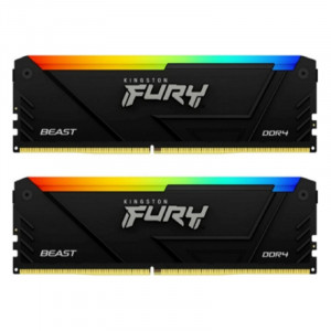 Память оперативная/ Kingston 64GB 2666MT/c DDR4 CL16 DIMM (Kit of 2) FURY Beast RGB