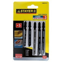 Набор STAYER Пилки "УНИВЕРСАЛ №3" (15980-H5-3) для эл/лобзика, по дереву, мет. и пласт., EU-хвост., 5шт Набор STAYER Пилки "УНИВЕРСАЛ №3" (15980-H5-3) для эл/лобзика, по дереву, мет. и пласт., EU-хвост., 5шт