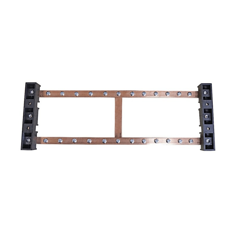 Cabeus CBG-NP-11-275-P Шина PEN земля-ноль на 11+11 присоединений, с перемычкой, медь, 275А, (габариты 3х20х500 мм)