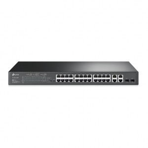 TP-Link TL-SL2428P JetStream Smart коммутатор с 24 портами 10/100 Мбит/с, 4 гигабитными портами и 24 портами PoE+ SMB