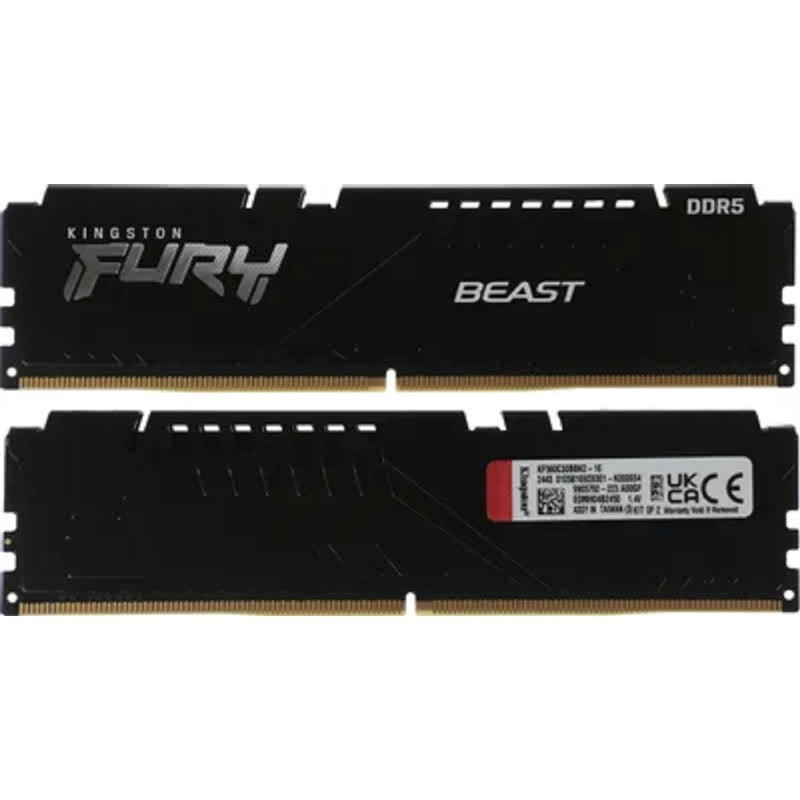Память оперативная/ Kingston 16GB 6000MT/s DDR5 CL30 DIMM (Kit of 2) FURY Beast Black XMP