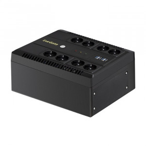 Exegate EX293854RUS ИБП ExeGate NEO NNB-800.LED.AVR.8SH.CH <800VA/480W, LED, AVR, 8*Schuko, 4*USB-порта для зарядки, Black>