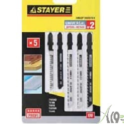 Набор STAYER Пилки "УНИВЕРСАЛ №2" (15980-H5-2) для эл/лобзика, по дереву и металлу, EU-хвост., 5шт