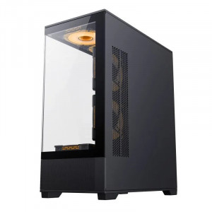 GameMax Корпус  Vista AB Black без БП (MID-TOWER,Черный.,Зак. стекло, USB3.0, Type-C, 6*120ARGB+cont)