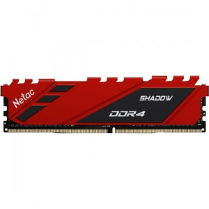 Память DIMM DDR4 16Gb PC21300 2666MHz CL19 Netac Shadow red с радиатором (NTSDD4P26SP-16R)