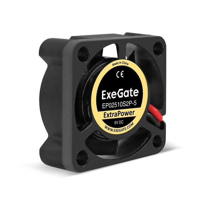 Exegate EX295188RUS Вентилятор 5В DC ExeGate ExtraPower EP02510S2P-5 (25x25x10 мм, Sleeve bearing (подшипник скольжения), 2pin, 12000RPM, 26dBA)