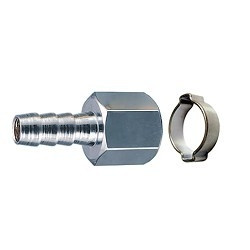FUBAG Переходник 1/4"F на елочку 10мм с обжимным кольцом 10х15мм блистер  [180252 B]