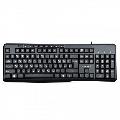 Клавиатура Gembird KB-8440M,{USB, черный, 113 клавиш, 9 кнопок управления мультимедиая, кабель 1,5м}					