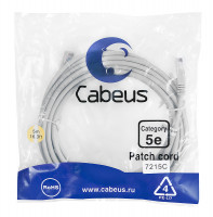 Cabeus PC-UTP-RJ45-Cat.5e-5m Патч-корд U/UTP, категория 5е, 2xRJ45/8p8c, неэкранированный, серый, PVC, 5м Cabeus PC-UTP-RJ45-Cat.5e-5m Патч-корд U/UTP, категория 5е, 2xRJ45/8p8c, неэкранированный, серый, PVC, 5м