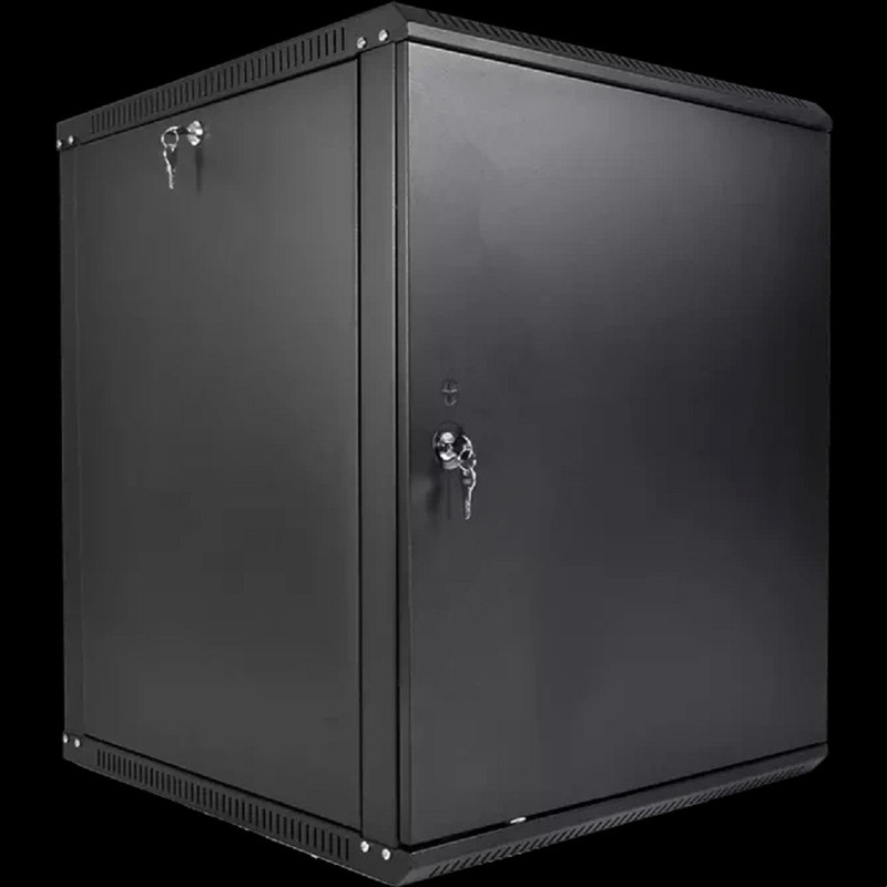 ЦМО Шкаф телекоммуникационный настенный разборный ЭКОНОМ 12U (600 x 520) дверь металл, цвет черный (ШРН-Э-12.500.1-9005)