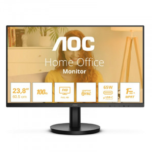 Монитор AOC 23.8" 24B3CA2 черный IPS LED 1ms 16:9 HDMI M/M матовая 250cd 178гр/178гр 1920x1080 100Hz DP FHD USB 3.4кг