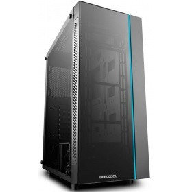 Deepcool MATREXX 55 ATX, Black, LED strip (front), Стекл. фронтальная и боковая панели, Без БП