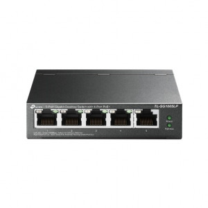 TP-Link TL-SG1005LP 5-портовый гигабитный неуправляемый коммутатор с 4 портами PoE+, металлический корпус, настольная установка, бюджет PoE — 40 Вт. SMB