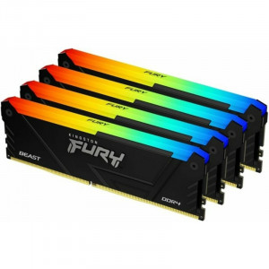 Память оперативная/ Kingston 64GB 2666MT/c DDR4 CL16 DIMM (Kit of 4) FURY Beast RGB