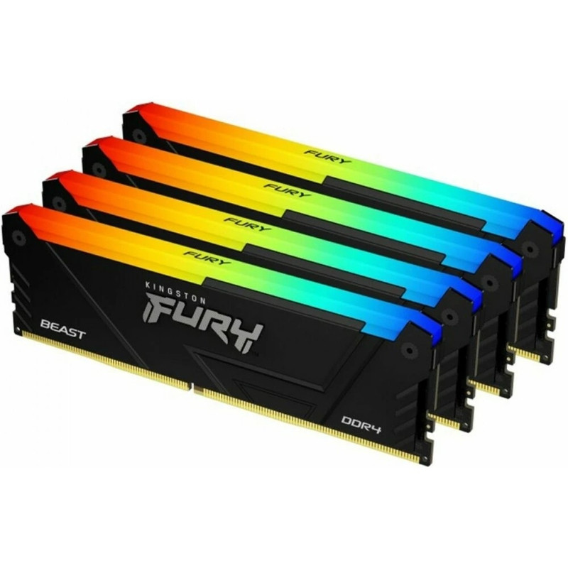 Память оперативная/ Kingston 64GB 2666MT/c DDR4 CL16 DIMM (Kit of 4) FURY Beast RGB