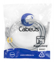 Cabeus PC-UTP-RJ45-Cat.5e-3m-LSZH Патч-корд U/UTP, категория 5е, 2xRJ45/8p8c, неэкранированный, серый, LSZH, 3м Cabeus PC-UTP-RJ45-Cat.5e-3m-LSZH Патч-корд U/UTP, категория 5е, 2xRJ45/8p8c, неэкранированный, серый, LSZH, 3м