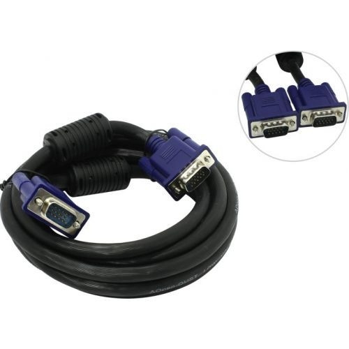 Aopen/Qust (ACG341AD-3M) Кабель монитор-SVGA card (15M-15M) 3м 2 фильтра [6938510840936]