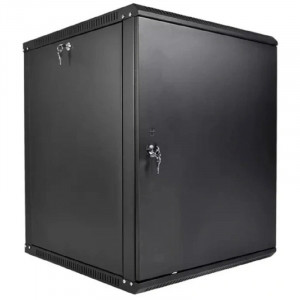 ЦМО Шкаф телекоммуникационный настенный разборный ЭКОНОМ 12U (600 x 350) дверь металл, цвет черный (ШРН-Э-12.350.1-9005)