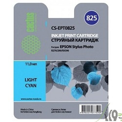 Cactus EPT0825 Картридж струйный Cactus CS-EPT0825 светло-голубой для Epson Stylus Photo R270/290/RX590 (11,4ml)