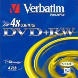 43636 Диски DVD+RW Verbatim 4х, 4.7Gb (Slim Case, 3 шт.)