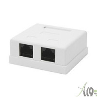 Розетка GEMBIRD NA214 RJ-45 кат.5e внешняя 2 порта, 110&Krone