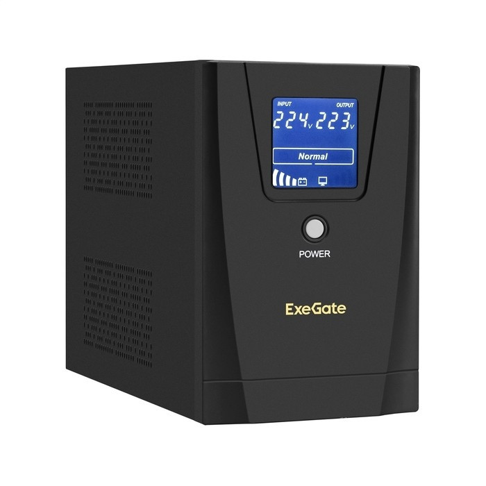 Exegate EX292803RUS ИБП ExeGate SpecialPro Smart LLB-1600.LCD.AVR.2SH.3C13 <1600VA/950W, LCD, AVR, 2*Schuko+3*C13, съемн.кабель, металлический корпус, Black>