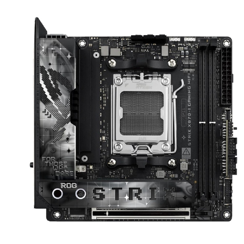 ASUS ROG STRIX X870-I GAMING WIFI (Socket AM5, ATX, 4xDDR5(192GB), HDMI, 1xPCIe5.0x16/2xPCIe 4.0x16/1xLAN (2.5GbE), WiFi7, 2xSATA 6Gb/s, 4xM.2, 2xUSB4, 2xType-C,4xUSB 3.2, 3xUSB 2.0)