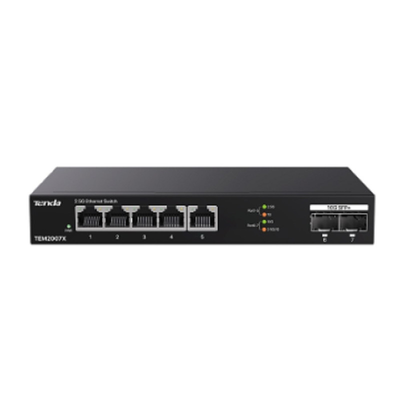 TENDA TEM2007X 5-Портовый коммутатор Ethernet 2.5G с 2 портами 10G SFP+
