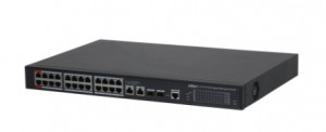 DAHUA DH-S4228-24GT-360 28-портовый гигабитный управляемый коммутатор с PoE, уровень L2, 26xRJ45 1Gb, 2xSFP 1Gb, суммарно 360Вт, коммутация 56 Гбит/с, MAC-таблица 8К, металл