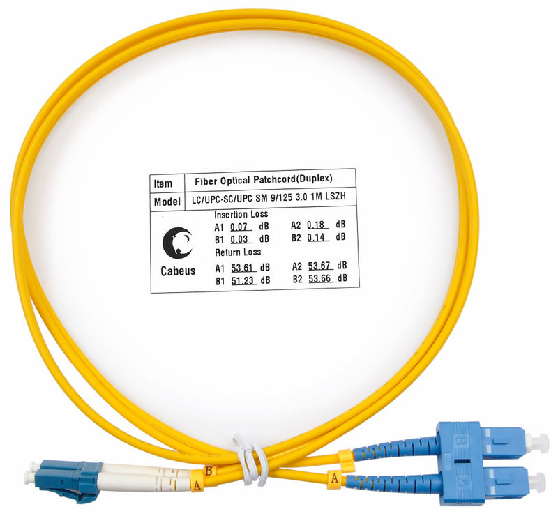 Cabeus FOP(d)-9-LC-SC-1m Шнур оптический duplex LC-SC 9/125 sm 1м LSZH