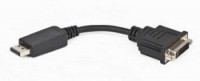 Gembird Переходник DisplayPort - DVI , 20M/19F, пакет черный [A-DPM-DVIF-002]