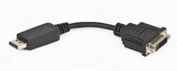 Gembird Переходник DisplayPort - DVI , 20M/19F, пакет черный [A-DPM-DVIF-002]