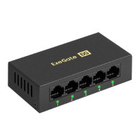 Exegate EX298689RUS Коммутатор неуправляемый ExeGate EDES-1005D (5-портовый UTP 10/100Mbps, металлический корпус, с функцией энергосбережения (EEE), настольный/настенный)