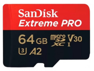 Micro SecureDigital 64GB Extreme Pro microSD UH for 4K Video on Smartphones, Action Cams & Drones 200MB/s Read, 90MB/s Write, Lifetime Warranty