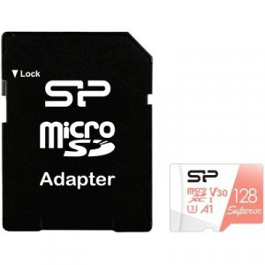 Micro SecureDigital 128GB Silicon Power Superior A1 microSDXC Class 10 UHS-I U3 100/80 Mb/s (SD адаптер)