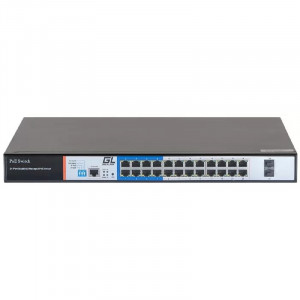 GIGALINK GL-SW-G205-24P WEB Smart управляемый, 24 PoE (802.3af/at) портов 10/100/1000Мбит/с 8 до 250 метров cat.6, 2*SFP 1000Мбит/с, 400Вт APO&R    