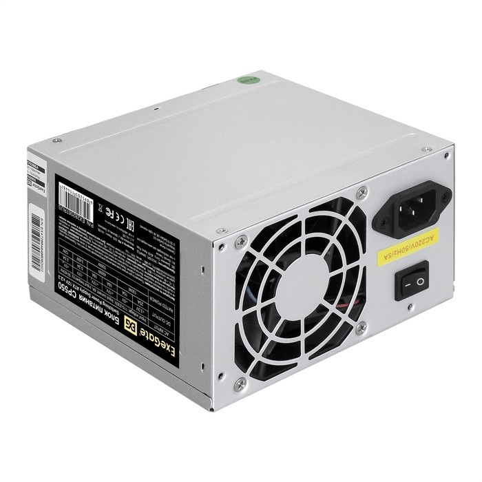 Exegate EX282067RUS-PC Блок питания 550W ExeGate CP550 (ATX, PC, 8cm fan, 24pin, 4pin, 3xSATA, 2xIDE, кабель 220V в комплекте)