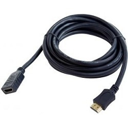 Удлинитель кабеля HDMI Cablexpert CC-HDMI4X-6, 1.8м, v2.0, 19M/19F, черный, позол.разъемы, экран, пакет