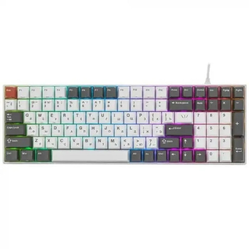 Клавиатура RK100 беспроводная Grey,Red,White, тактильные свитчи RK Brown
