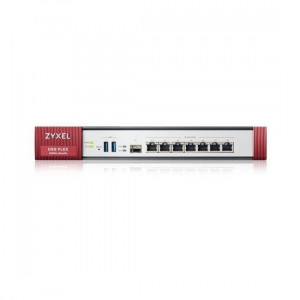 Zyxel ZyWALL USGFLEX500-RU01 Межсетевой экран USG FLEX 500 с набором подписок на 1 год (AS,AV,CF,IDP), Rack, 7 конфигурируемых (LAN/WAN) портов GE, 1xSFP, 2xUSB3.0, AP Controller (8/72), Device HA Pro
