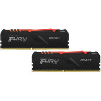 Память DDR4 2x16GB 2666MHz Kingston KF426C16BB12AK2/32 Fury Beast RGB RTL Gaming PC4-21300 CL16 DIMM 288-pin 1.2В dual rank с радиатором Ret