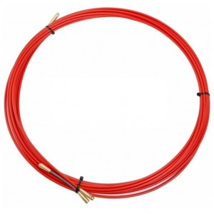 Протяжка кабельная (мини УЗК в бухте), стеклопруток, 3,5мм, 10м красная (47-1010)